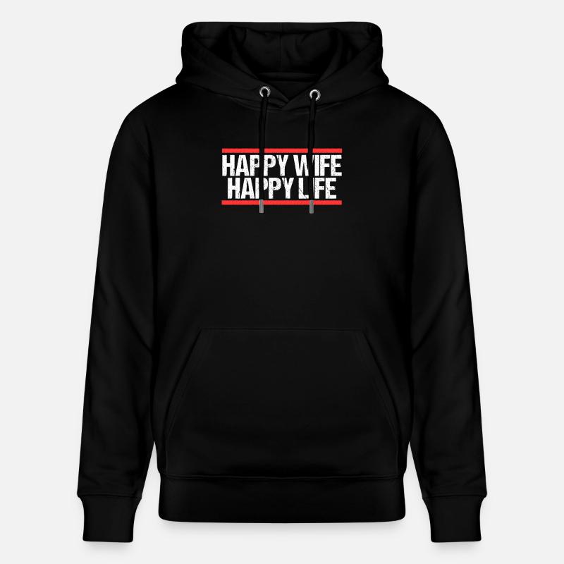 Femme heureuse Vie heureuse - Sweat à capuche bio CRUISER Stanley/Stella Unisexe - noir