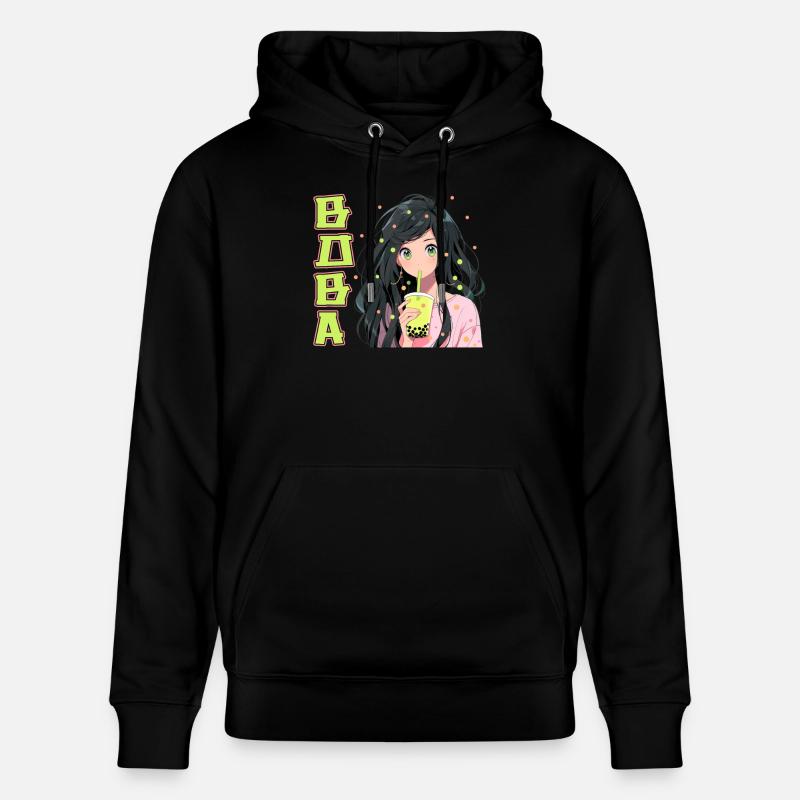 Anime et Boba Bubble Tea - Sweat à capuche bio CRUISER Stanley/Stella Unisexe - noir