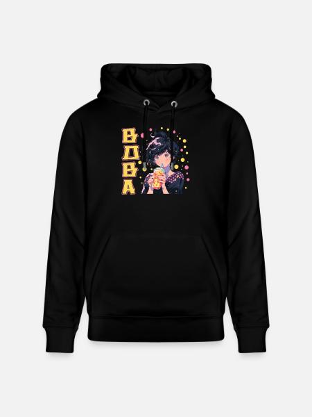 Anime et Boba Bubble Tea - Sweat à capuche bio CRUISER Stanley/Stella Unisexe - noir