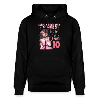Anime Mandga K-Pop KPop Mädchen 10. Geburtstag - Stanley/Stella Unisex Bio-Hoodie CRUISER  - Schwarz - Vorne - Alina (178cm) & Michal (187cm)