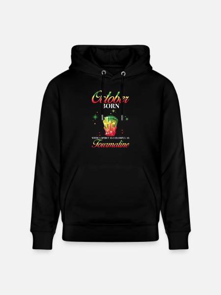 Birthstone October Tourmaline - Stanley/Stella CRUISER Unisex Organic Hoodie - black