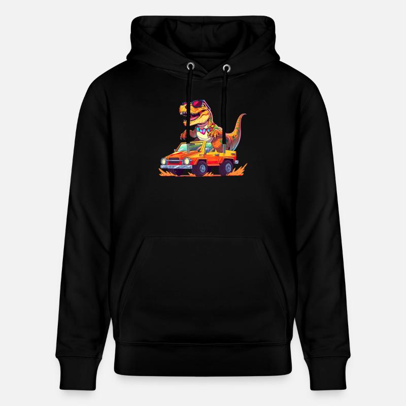 T-Rex conduit un camion monstre - Sweat à capuche bio CRUISER Stanley/Stella Unisexe - noir