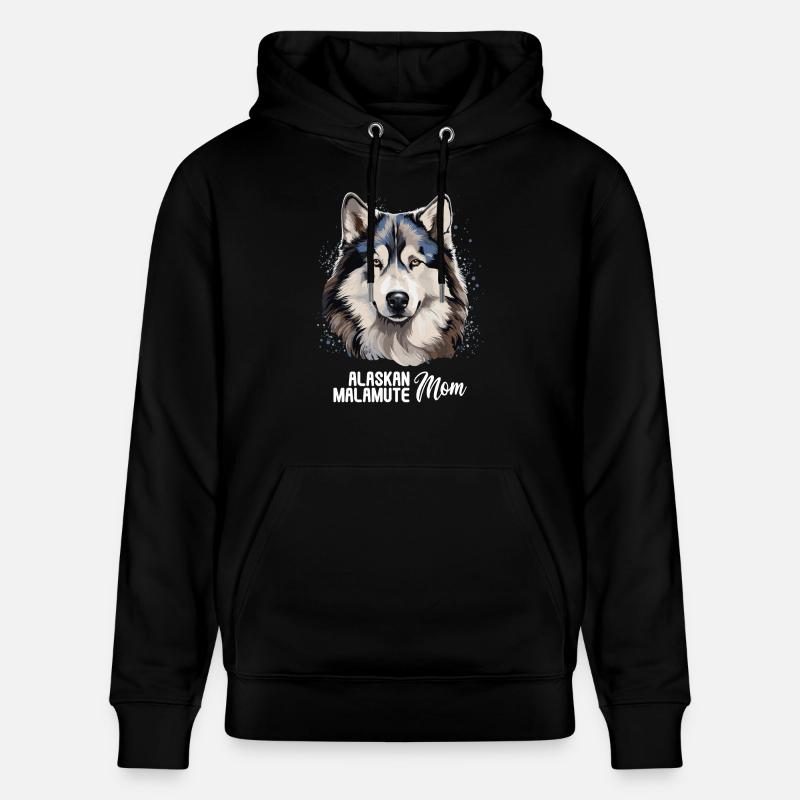 Pies Alaskan Malamute - Ekologiczna bluza z kapturem typu unisex Stanley/Stella CRUISER  - czarny