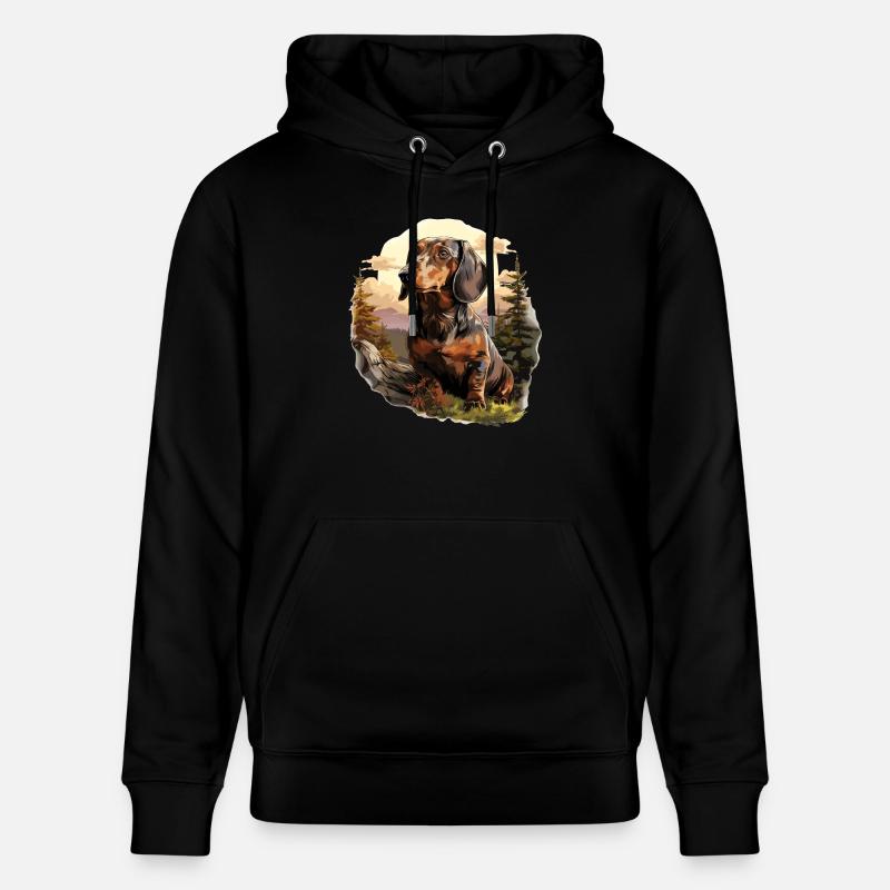 Chien teckel - Sweat à capuche bio CRUISER Stanley/Stella Unisexe - noir