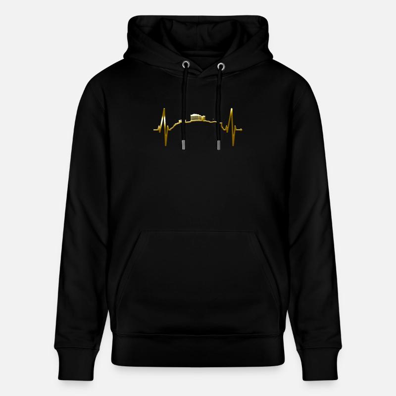 Athènes Skyline Heartbeat Grèce Acropole - Sweat à capuche bio CRUISER Stanley/Stella Unisexe - noir