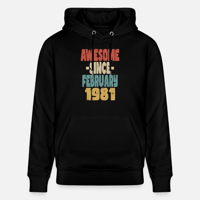 Génial Février 1981 - Sweat à capuche bio CRUISER Stanley/Stella Unisexe - noir