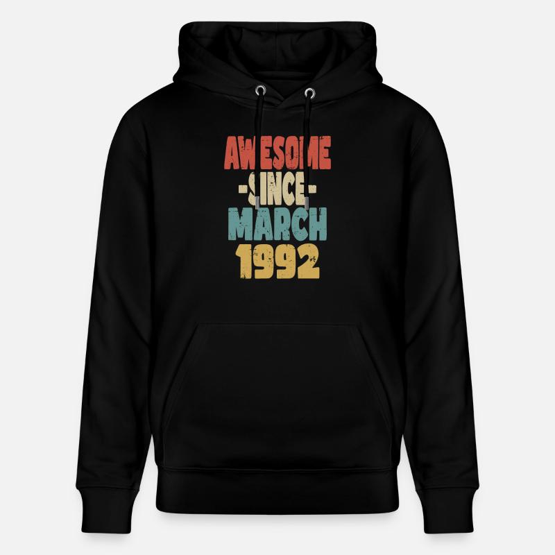 Génial mars 1992 - Sweat à capuche bio CRUISER Stanley/Stella Unisexe - noir