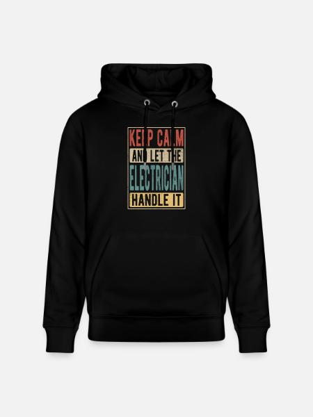 Electrician Retro Gift - Stanley/Stella CRUISER Unisex Organic Hoodie - black