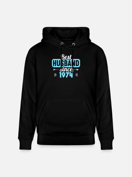 Best husband since 1974 50th wedding anniversary - Stanley/Stella CRUISER Unisex Organic Hoodie - black
