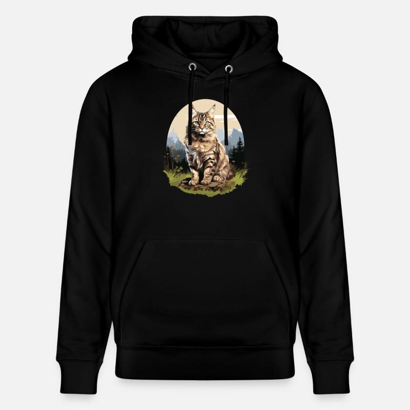 Chat Chats American Bobtail - Sweat à capuche bio CRUISER Stanley/Stella Unisexe - noir