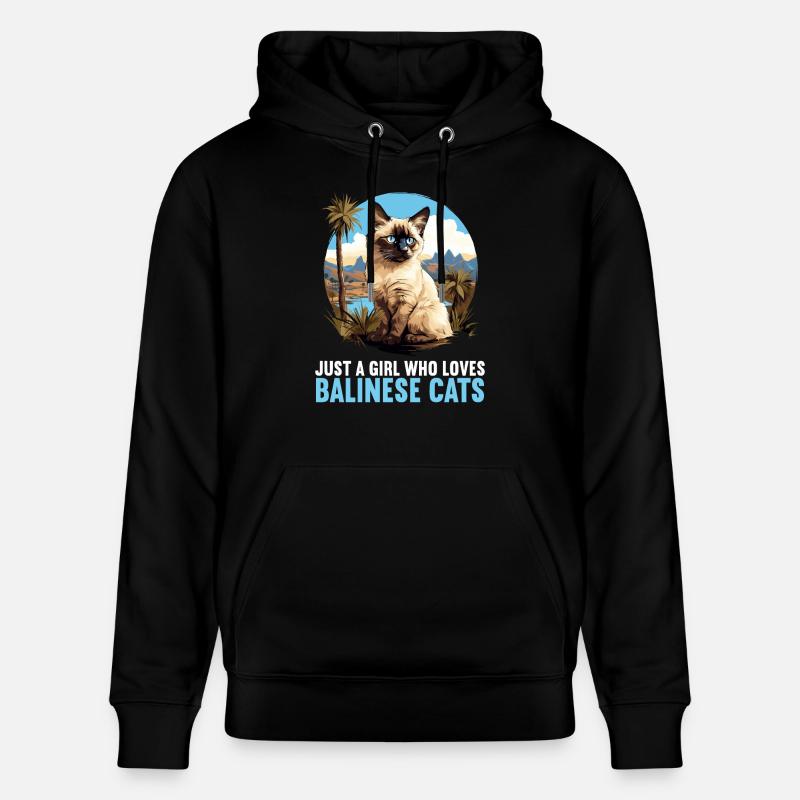 Chat balinais Balinesenkatze - Sweat à capuche bio CRUISER Stanley/Stella Unisexe - noir