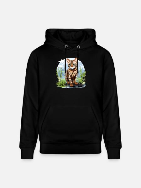 Bengal Cat Bengalkatze - Stanley/Stella Unisex Bio-Hoodie CRUISER  - Schwarz