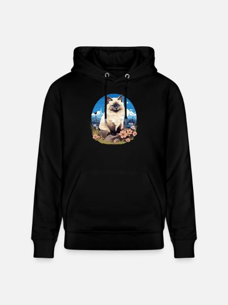 Birman Cat Birma Katze - Stanley/Stella CRUISER Unisex Organic Hoodie - black