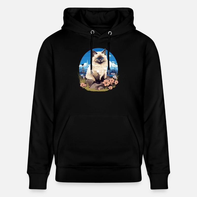 Birman Cat Birma Katze - Stanley/Stella Unisex Bio-Hoodie CRUISER - Schwarz
