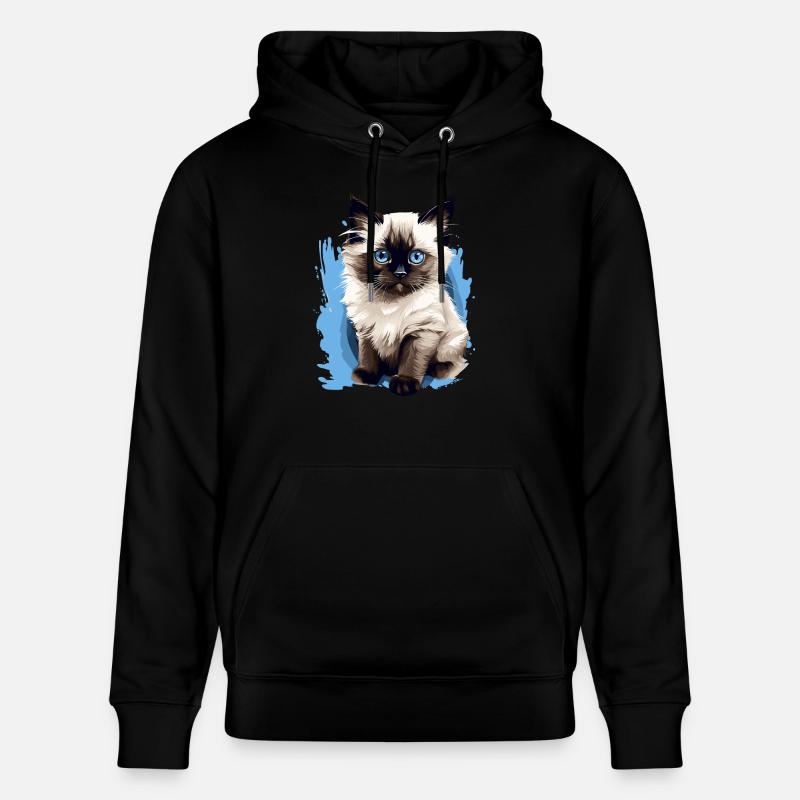 Birman Cat Birma Katze - Stanley/Stella Unisex Bio-Hoodie CRUISER  - Schwarz