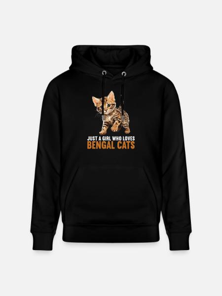 Bengal Cat Bengalkatze - Stanley/Stella Unisex Bio-Hoodie CRUISER  - Schwarz
