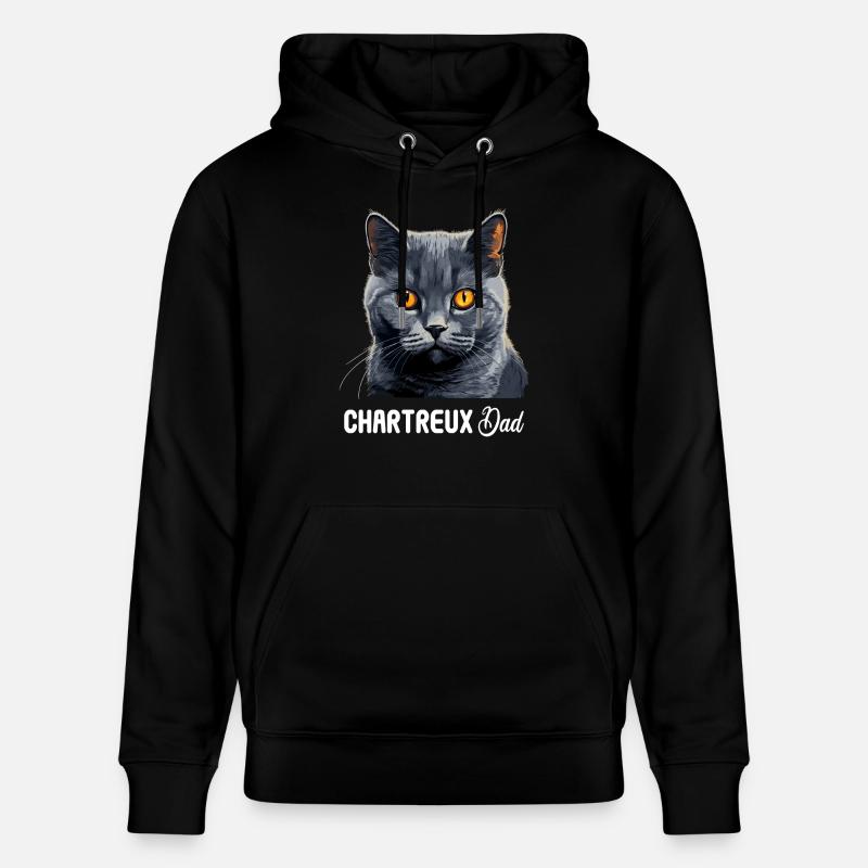 Chat Chartreux Chat Chartreux - Sweat à capuche bio CRUISER Stanley/Stella Unisexe - noir