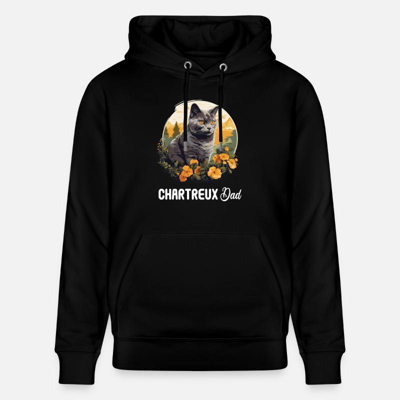 Chat Chartreux Chat Chartreux - Sweat à capuche bio CRUISER Stanley/Stella Unisexe - noir