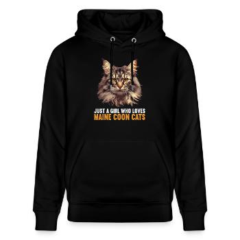 Maine Coon Kitten Maine Coon Cat - Stanley/Stella CRUISER Unisex Organic Hoodie - black - Front - Alina (178cm) & Michal (187cm)