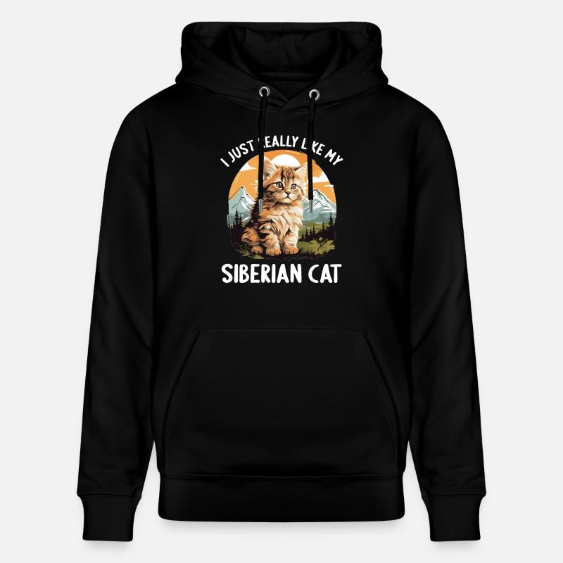Chat Sibérien Sibirische Katze - Sweat à capuche bio CRUISER Stanley/Stella Unisexe - noir