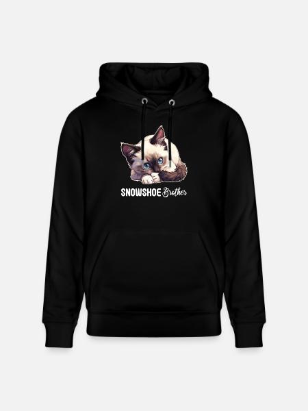 Snowshoe Kitten Snowshoe Cat - Stanley/Stella CRUISER Unisex Organic Hoodie - black