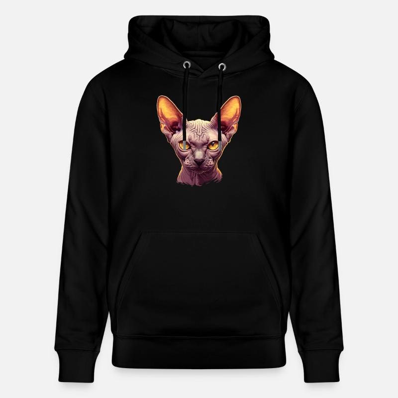 Chaton Sphynx Chat Sphynx - Sweat à capuche bio CRUISER Stanley/Stella Unisexe - noir