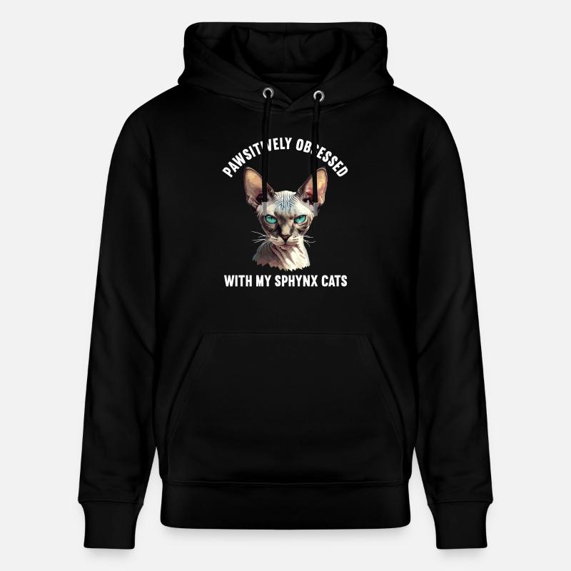Chaton Sphynx Chat Sphynx - Sweat à capuche bio CRUISER Stanley/Stella Unisexe - noir
