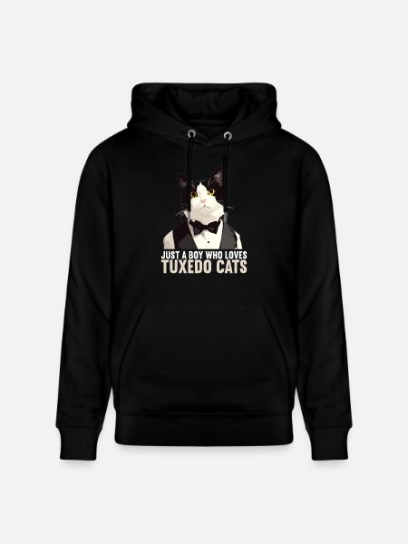 Tuxedo Kitten Tuxedo Cat - Stanley/Stella CRUISER Unisex Organic Hoodie - black