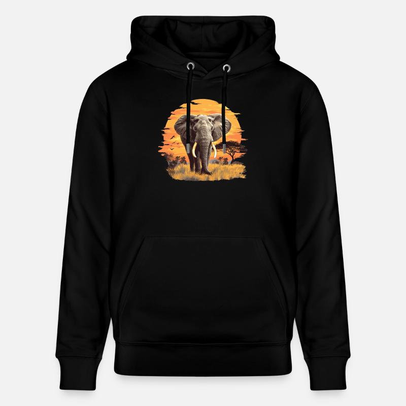 Éléphant Éléphant - Sweat à capuche bio CRUISER Stanley/Stella Unisexe - noir