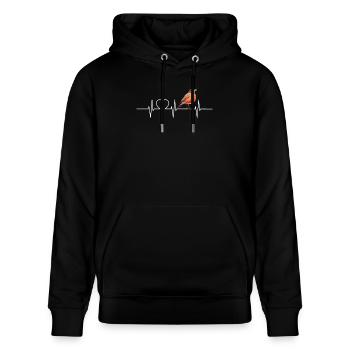 Robin Rotkehlchen - Stanley/Stella Unisex Bio-Hoodie CRUISER  - Schwarz - Vorne - Alina (178cm) & Michal (187cm)