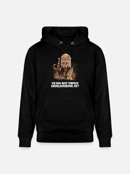 Amur Leopard Amurleoparden Amurleopard - Stanley/Stella CRUISER Unisex Organic Hoodie - black