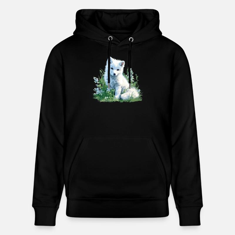 Renard arctique Polarfüchse Polarfuchs - Sweat à capuche bio CRUISER Stanley/Stella Unisexe - noir