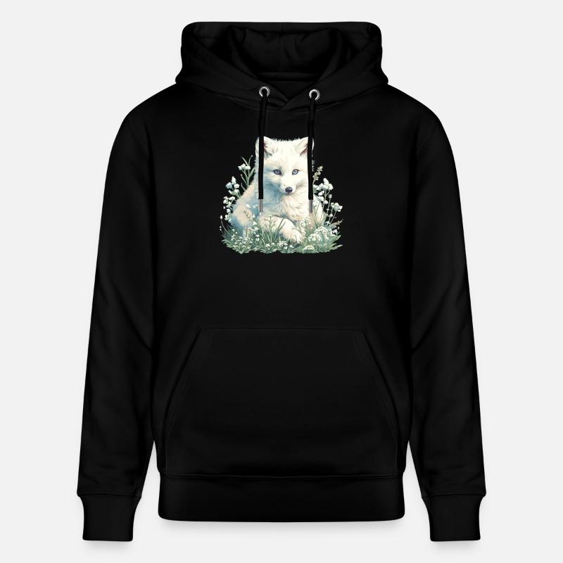 Renard arctique Polarfüchse Polarfuchs - Sweat à capuche bio CRUISER Stanley/Stella Unisexe - noir