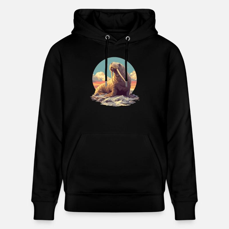 Morse Walrosse Walross - Sweat à capuche bio CRUISER Stanley/Stella Unisexe - noir