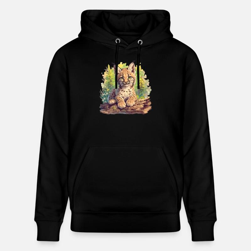 Lynx Luchse Luchs - Sweat à capuche bio CRUISER Stanley/Stella Unisexe - noir
