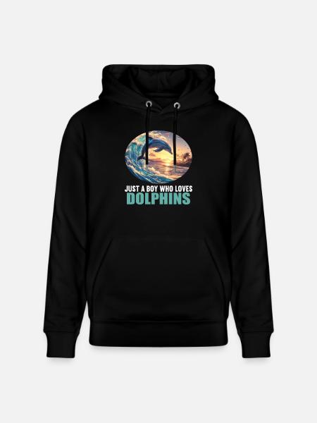 Dolphin Dolphins Dolphin - Stanley/Stella CRUISER Unisex Organic Hoodie - black