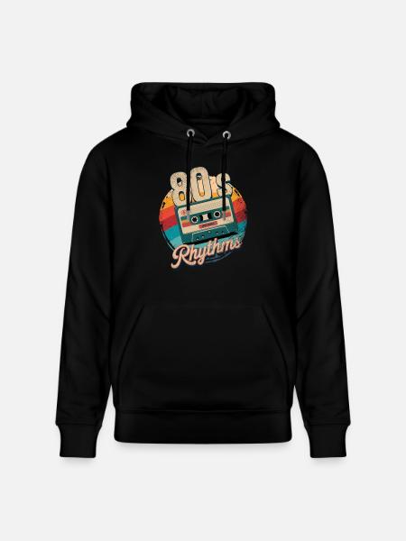 80's rhythm cassette - Stanley/Stella CRUISER Unisex Organic Hoodie - black