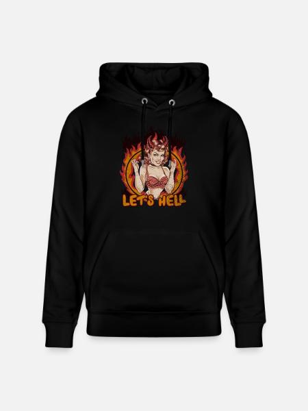 American Pin Up Hell Halloween - Stanley/Stella CRUISER Unisex Organic Hoodie - black