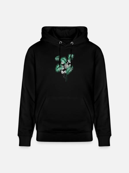 Tropical Leaves Design - Stanley/Stella CRUISER Unisex Organic Hoodie - black