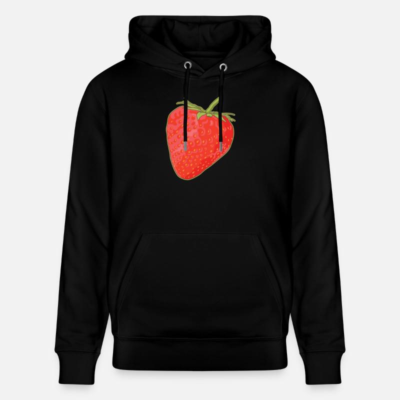 Erdbeeren Erdbeere Strawberry Geschenk - Stanley/Stella Unisex Bio-Hoodie CRUISER  - Schwarz