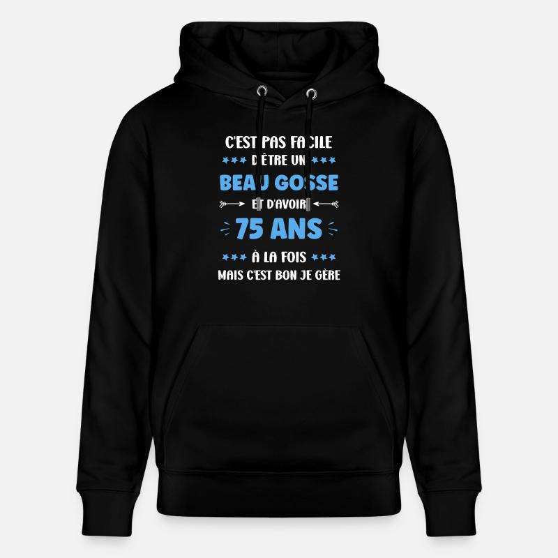 75 ANS - Sweat à capuche bio CRUISER Stanley/Stella Unisexe - noir