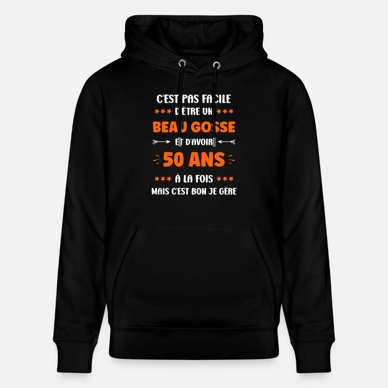 50 ANS - Sweat à capuche bio CRUISER Stanley/Stella Unisexe - noir