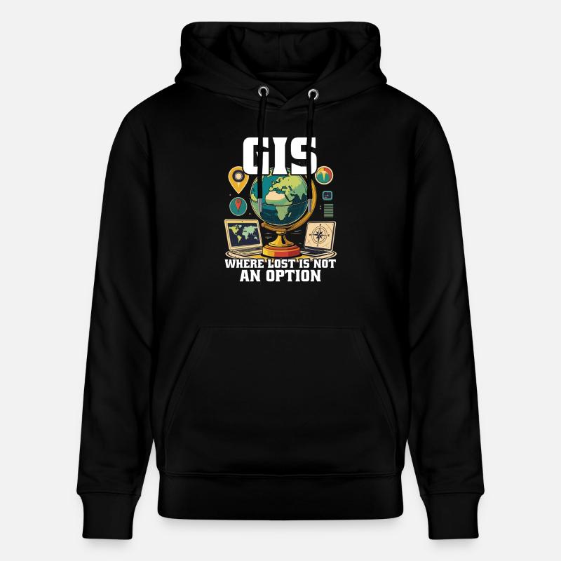 Systèmes d’information géographique - Sweat à capuche bio CRUISER Stanley/Stella Unisexe - noir