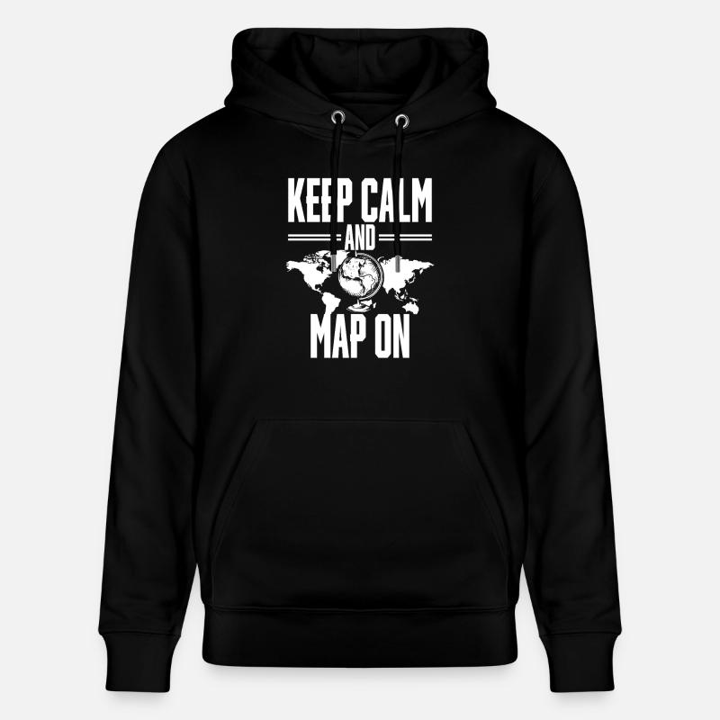 Geografische Informationssysteme Map On - Stanley/Stella Unisex Bio-Hoodie CRUISER  - Schwarz