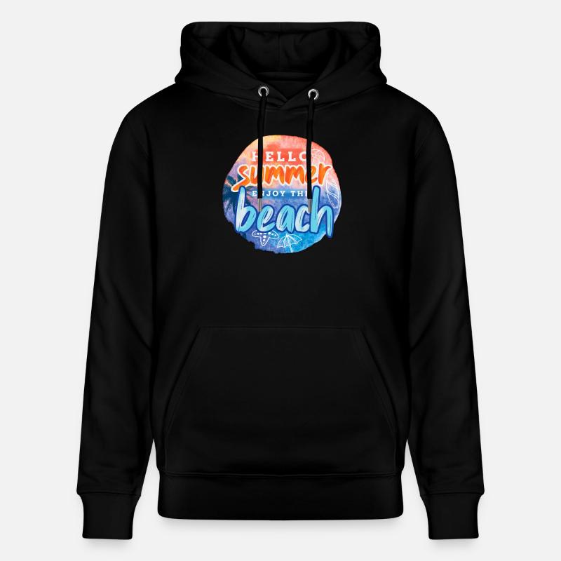Bonjour la plage d’été - Sweat à capuche bio CRUISER Stanley/Stella Unisexe - noir