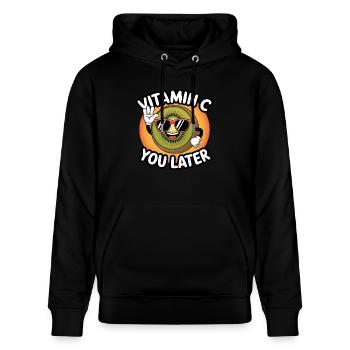 Lustige Kiwi Vitamin C Obst Kiwifrucht - Stanley/Stella Unisex Bio-Hoodie CRUISER  - Schwarz - Vorne - Alina (178cm) & Michal (187cm)