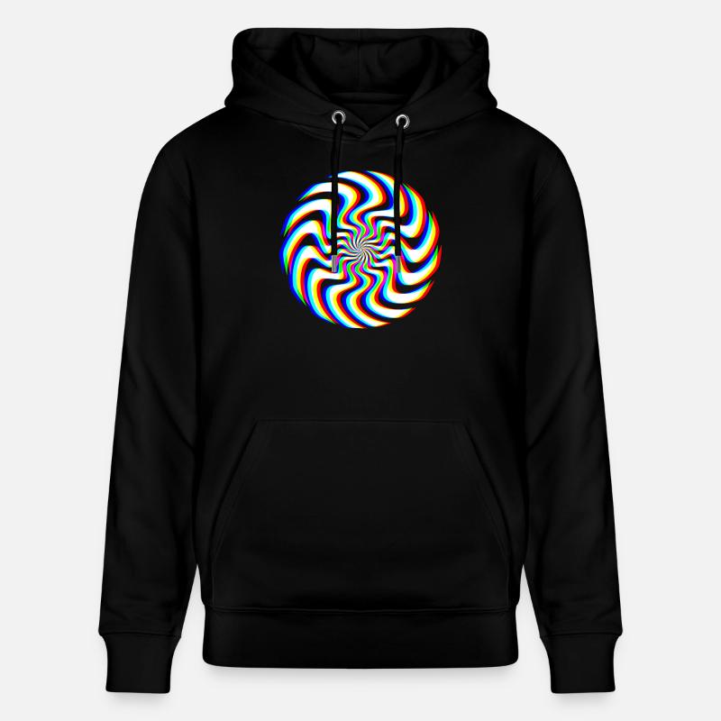 Spirale Glitch – Illusion Optique - Sweat à capuche bio CRUISER Stanley/Stella Unisexe - noir