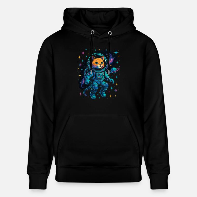 Chat de l’espace - Chat astronaute - Sweat à capuche bio CRUISER Stanley/Stella Unisexe - noir