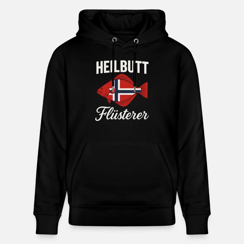 Heilbutt Flüsterer Norwegen Flagge - Stanley/Stella Unisex Bio-Hoodie CRUISER - Schwarz