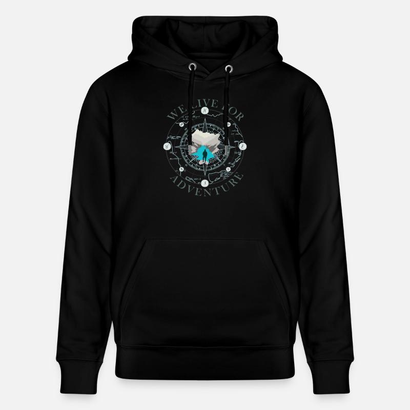 Kompass Abenteuer Silhouette Design Compass - Stanley/Stella Unisex Bio-Hoodie CRUISER - Schwarz